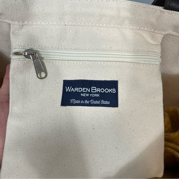 Warden Brooks New York Large Canvas Tote With Leather Handle Made in USA - Picture 12 of 15